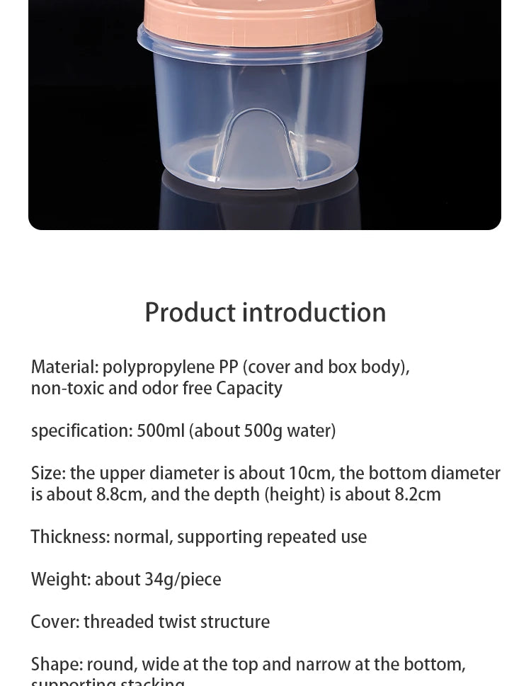 8 Pcs 500ml Food Storage Containers for Refrigerator Organization