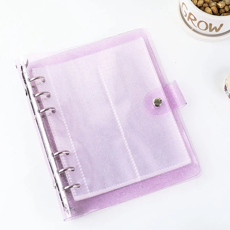 A6 Glitter Photocard Binder | 100-Capacity 2x6 Inch Photo Strip & Bookmark Album