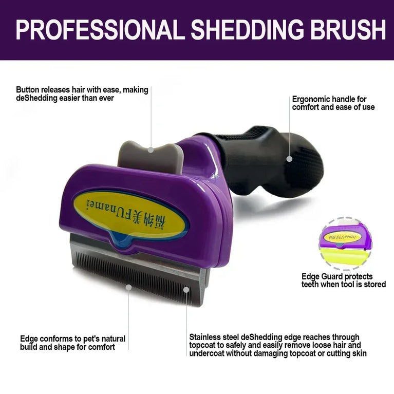 Pet Hair Remover Deshedding Brush Dog Cat Grooming Comb Tool