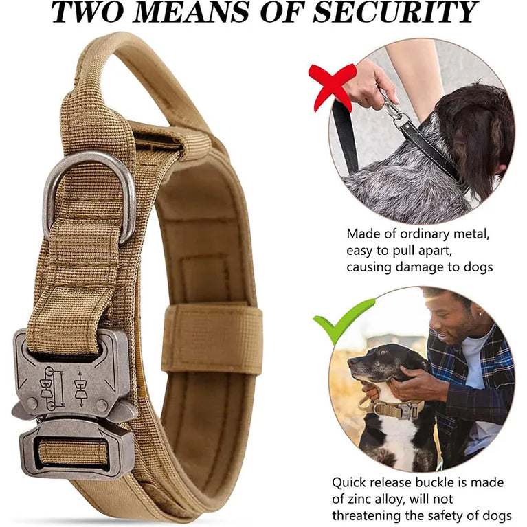 Outdoor Sports Style Tactical Dog Collar Usable Training Traction