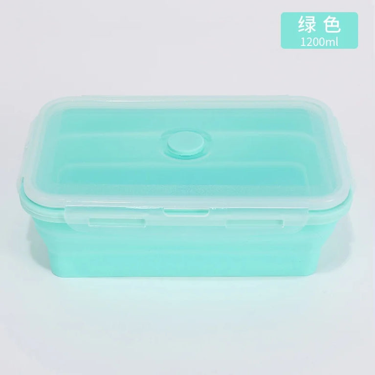 4PS Collapsible Silicone Food Storage Containers with Lids Vent Kitchen Meal Prep Set