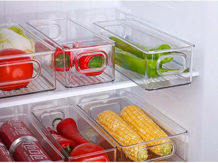Transparent Refrigerator Storage Box Fridge Organizer Clear Plastic Container for Kitchen Storage