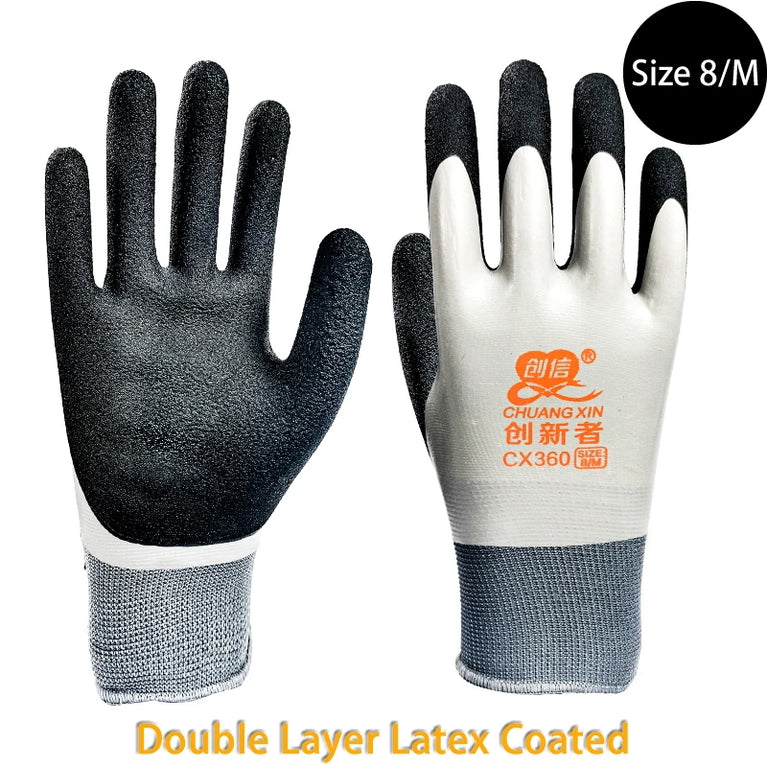 Super Grip Rubber Coated Waterproof Gardening Gloves Anti Slip Work
