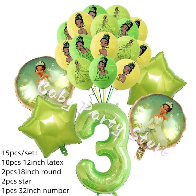 Frog Tiana Princess Party Disposable Tableware Set for Kids Birthday Decoration