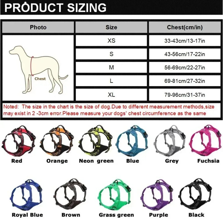 Reflective Adjustable Dog Harness Breathable No Pull Vest ChestStrap