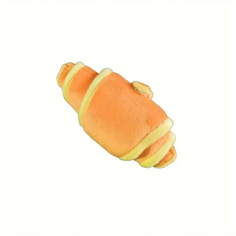 Plush Croissant Dog Toy Interactive Snuffle Puzzle Chew Toy Fun