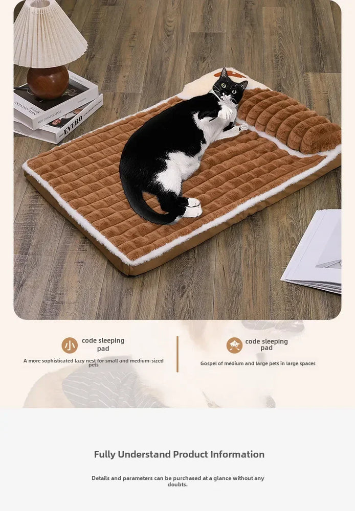 Winter Dog Bed Mattress Removable Washable Large Pet Sleeping Mat