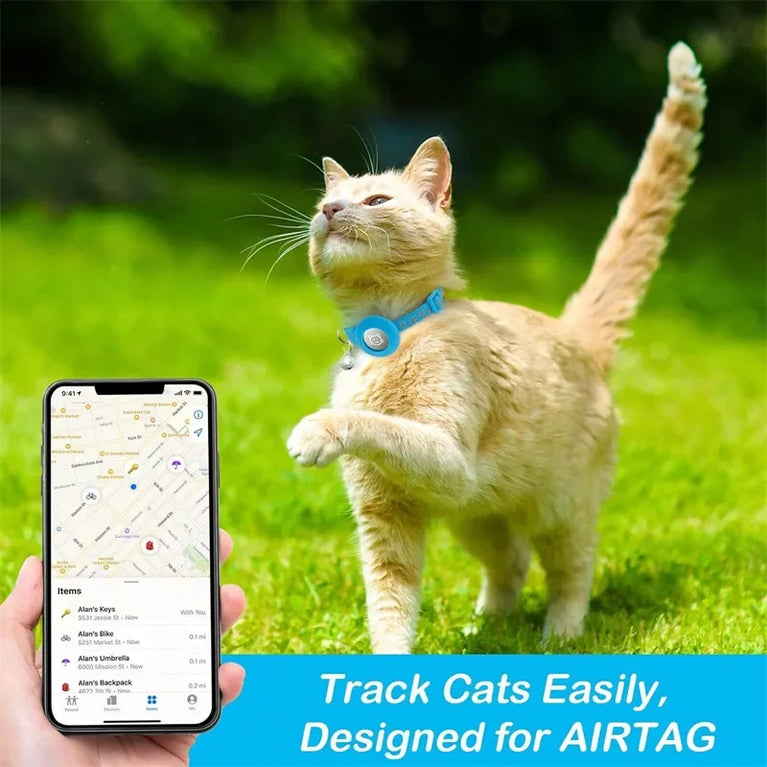 Airtag Cat Collar Breakaway Reflective Adjustable 7-12In GPS Collar