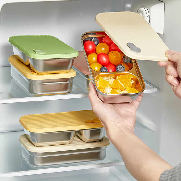 Portable Large Capacity Sealed Bento Lunch Box Stainless Steel Fruit Salad Food Container