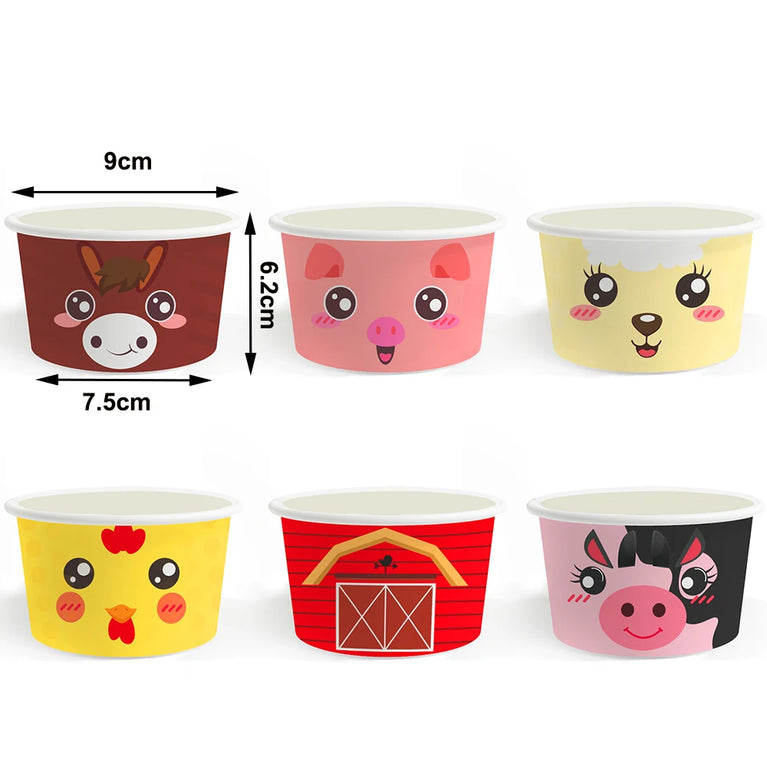 6-30pcs Paper Snack Cups Ice Cream Paper Bowl Disposable Dessert Treat Snack Cups Kids Birthday Shower Summer Party Supplies