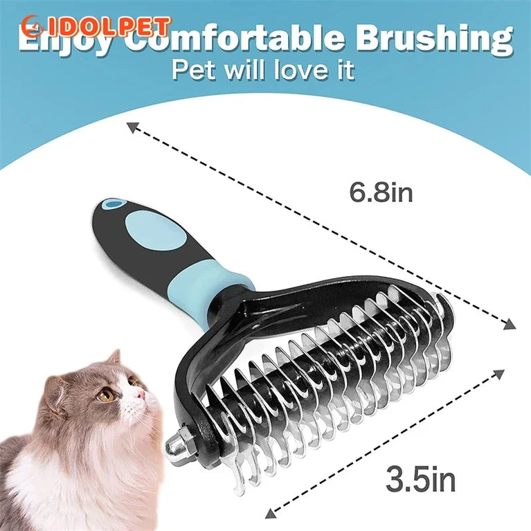 BOLD Professional Pet Deshedding Brush 2 Sided Dematting Cat Grooming