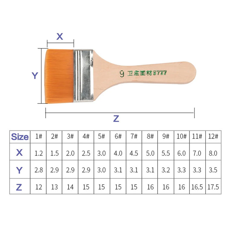 12-Piece Wooden Handle Memory Nylon Paint Brush Set