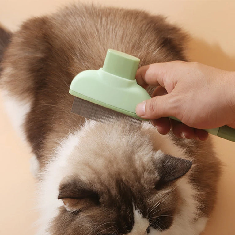 Stainless Steel Cat Grooming Comb Long Hair Undercoat Brush Tool