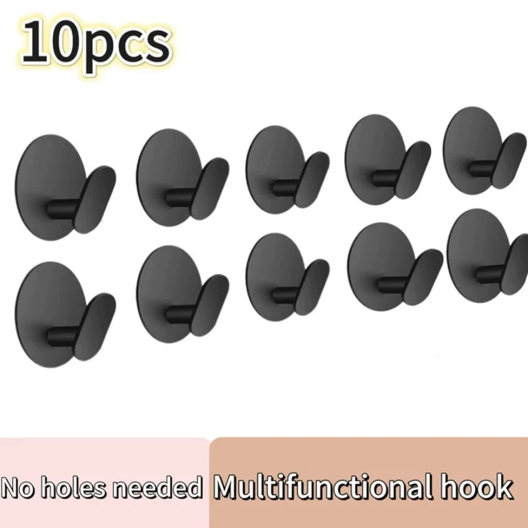 Self-Adhesive Hooks Heavy Duty Plastic Wall Hooks Towel Clothes Rack Hangers Bathroom Kitchen Waterproof Hooks