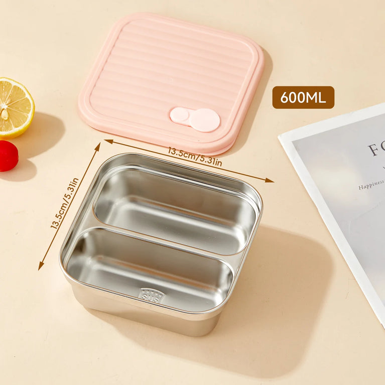 Portable Large Capacity Sealed Bento Lunch Box Stainless Steel Fruit Salad Food Container