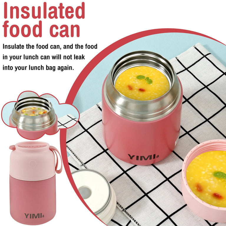 304 Stainless Steel Thermo Soup Cup 530ml 480ml Leakproof Vacuum Insulated Jar