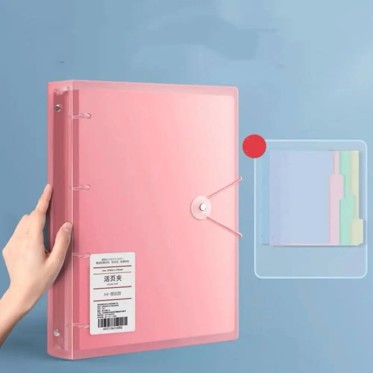 A4 Loose-Leaf Plastic Document Bag | 11-Hole Binder Compatible Envelopes