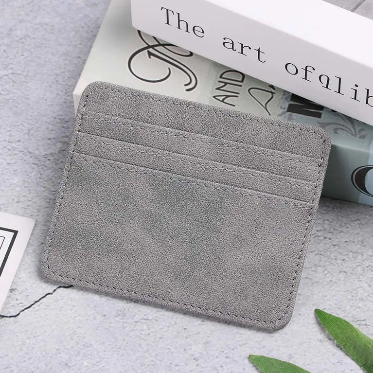 Fashion PU Leather Card Holder | Compact Coin Purse & ID Wallet with Keychain