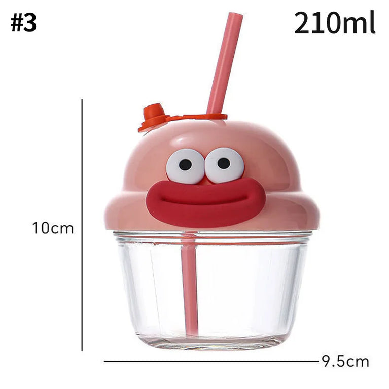 Glass Yogurt Breakfast Cup With Lid Spoon Overnight Oats Container Jar