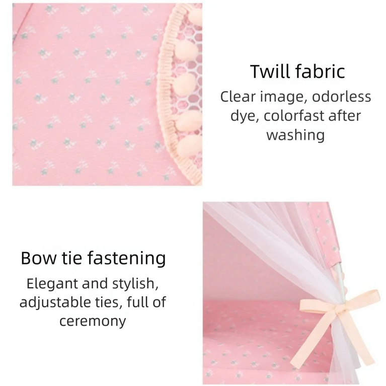 Princess Cat Bed Foldable Soft Tent House All Season Comfort