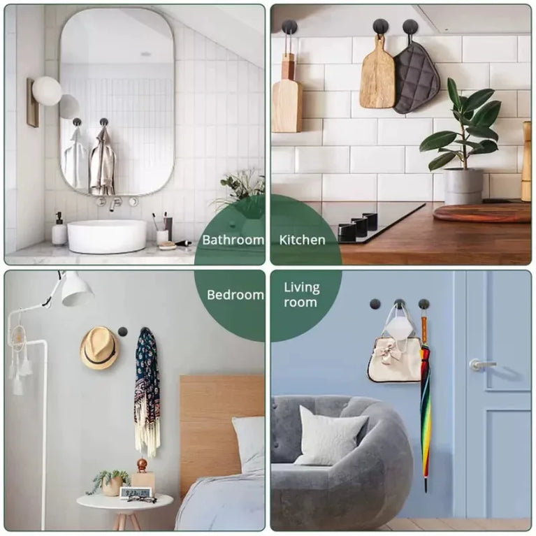 Self-Adhesive Hooks Heavy Duty Plastic Wall Hooks Towel Clothes Rack Hangers Bathroom Kitchen Waterproof Hooks