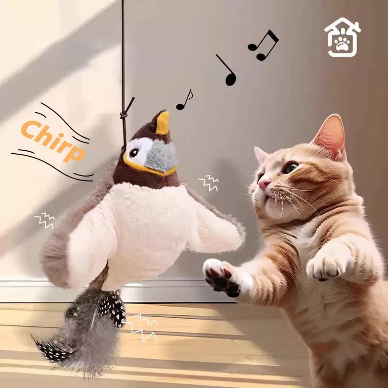 Interactive Bird Cat Toy with Chirping Sound & Self Play Fun