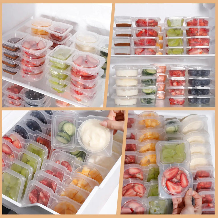 Snack Box Container with Lid Leakproof Reusable Snack Compartment Box