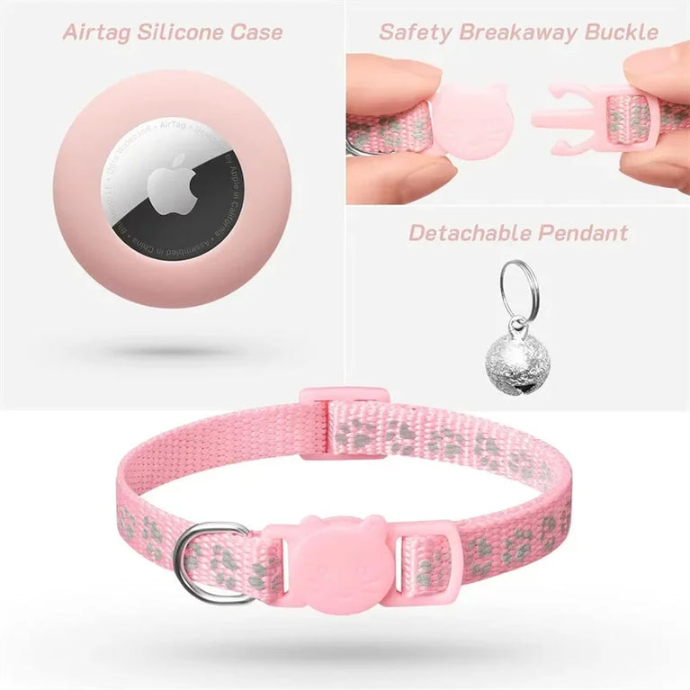 Airtag Cat Collar Breakaway Reflective Adjustable 7-12In GPS Collar