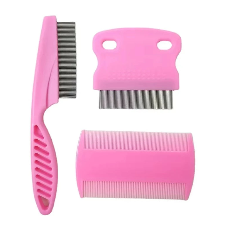 3Pcs Set Dog Cat Grooming Combs Rounded Teeth Pet Dematting Tool Kit
