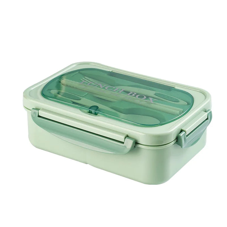 Compartment Lunch Box Portable Microwave Bento Box Leakproof Food Container with Spoon and Fork for Picnic Office School