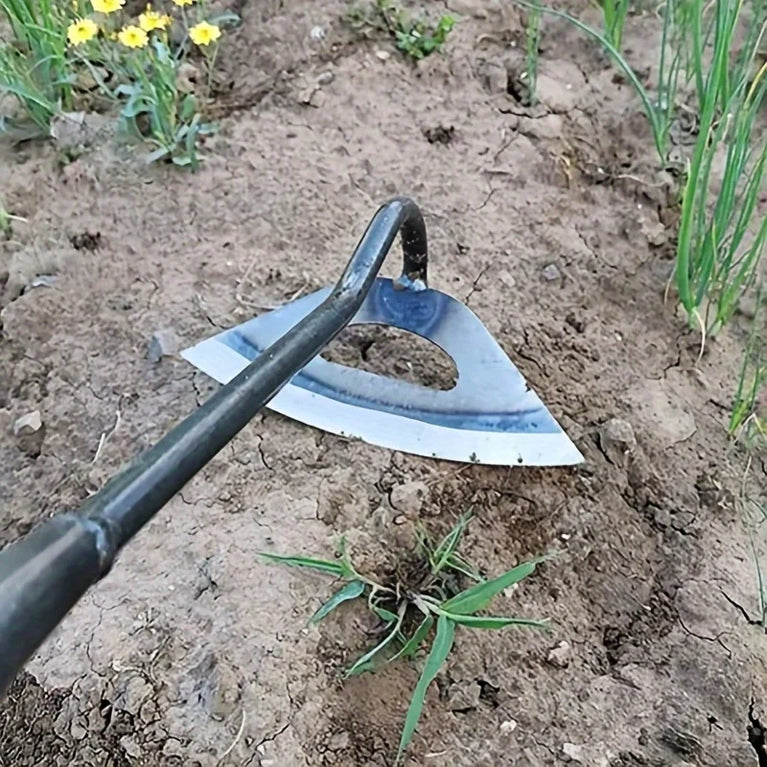 Premium All Steel Hardened Hollow Garden Hoe Hand Weeding Rake Tool