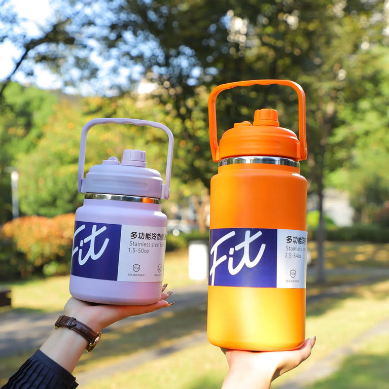 Large Steel Vacuum Insulated Water Tumbler 2000/2500ml Leakproof