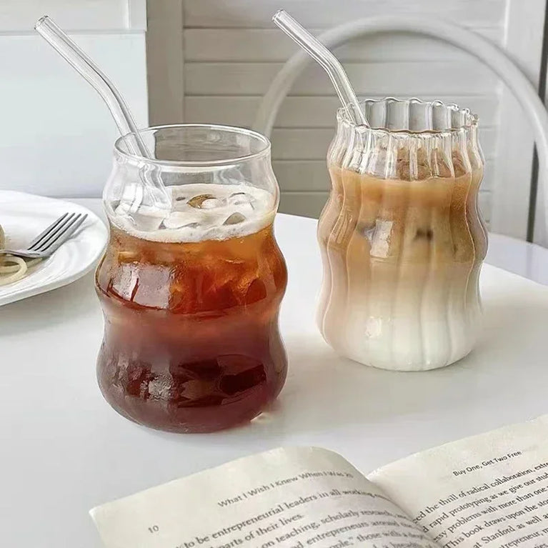 Reusable Glass Drinking Straw Smoothie Milkshake Cocktail Eco Friendly Straws Set