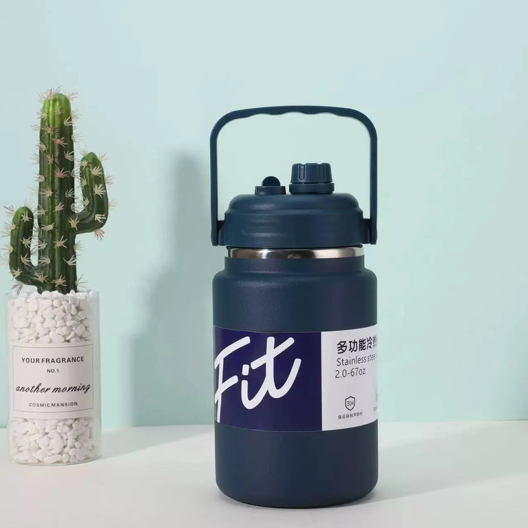 Large Steel Vacuum Insulated Water Tumbler 2000/2500ml Leakproof