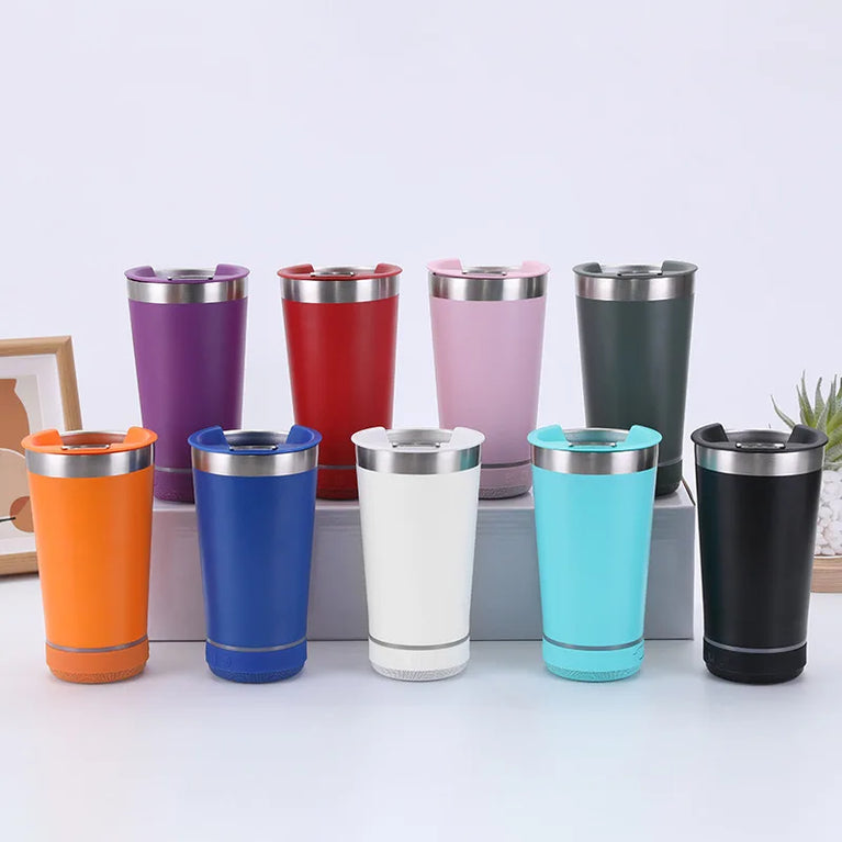 450ml Stainless Steel Vacuum Flask with Bluetooth Speaker Lid