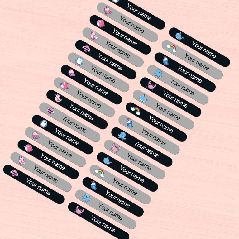 Personalised Waterproof Name Labels | Custom Stickers for School Gear