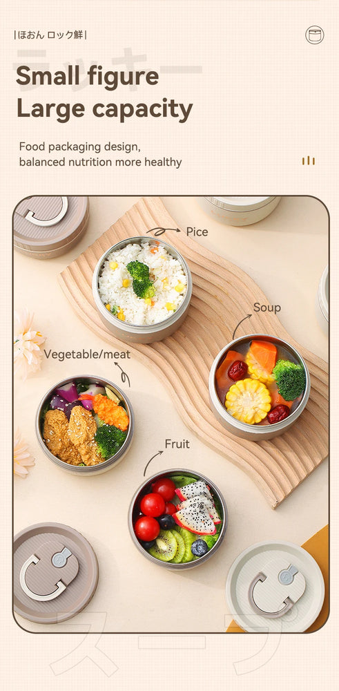 Bento Lunch Box Set Portable Keep Warm Insulated Stainless Steel Thermal Food Container Bag