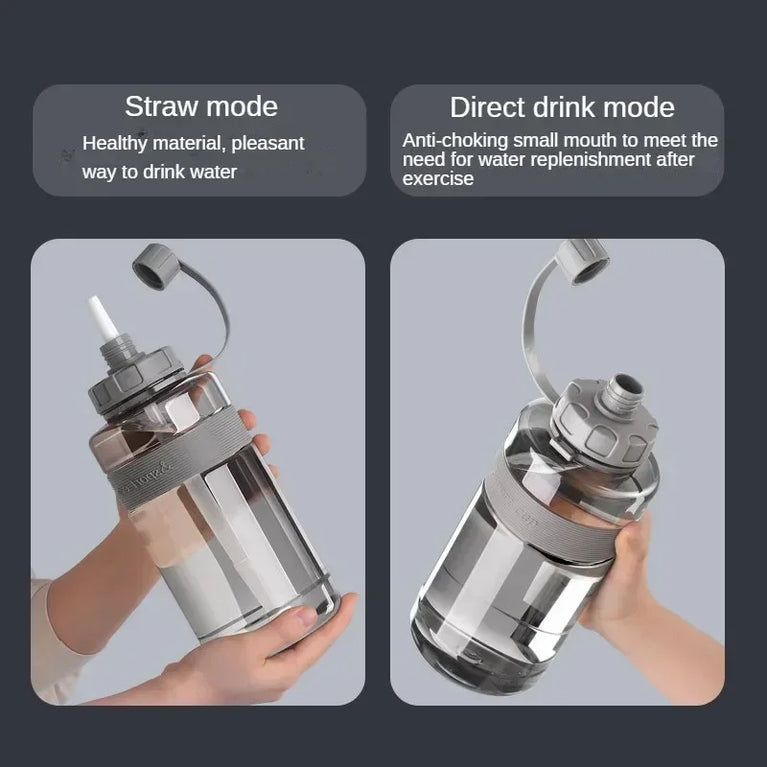 2L Large Capacity Straw Sports Waterbottle Gym School