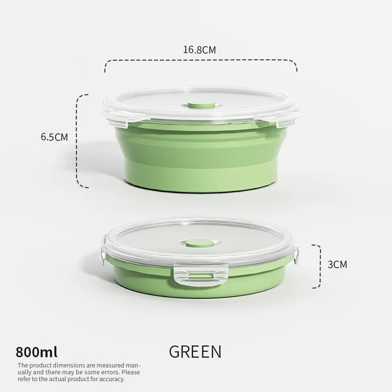 Collapsible Silicone Food Storage Containers with Lids Leakproof