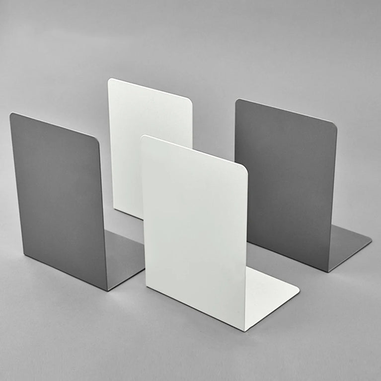 Simple Metal Bookends | 2-Piece Heavy-Duty Non-Slip Desktop Organiser