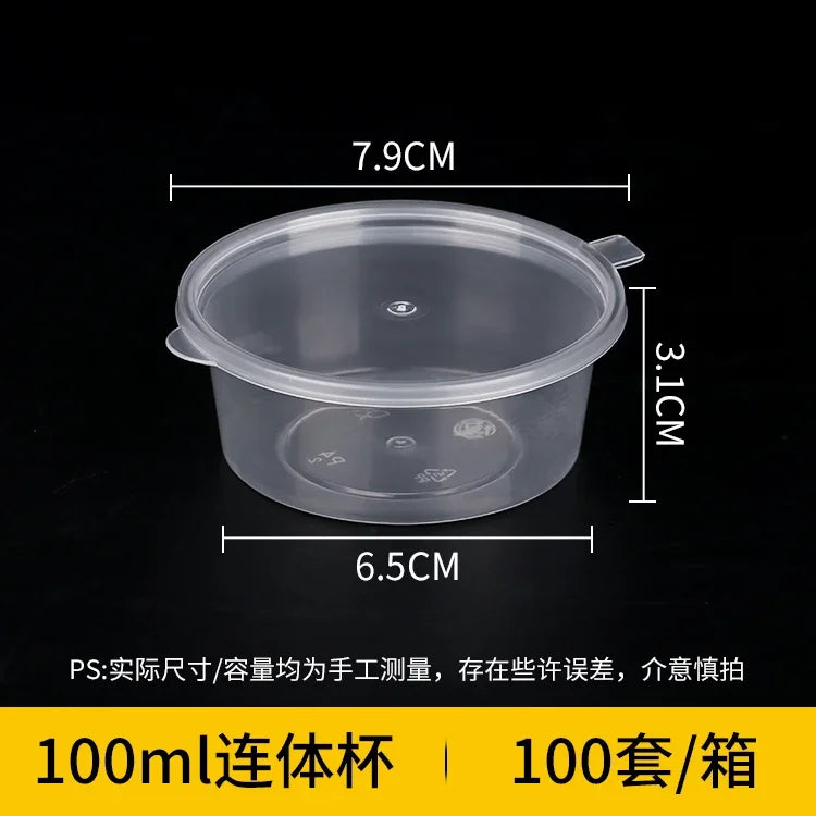 100pcs Disposable Sauce Takeaway Packaging Box Round Sealed Containers With Lid for Chili Oil