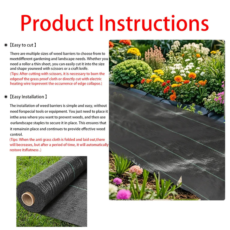 Heavy-Duty Weed Barrier Landscape Fabric | UV-Stabilized Soil Cover & Garden Weed Control