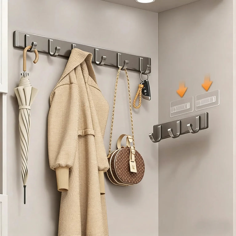Non Perforated Bathroom Hooks,Wholesale of Door Hooks, Space Aluminum, Bedroom Storage, Clothes Hanger Hooks, Wall Clothes Hook