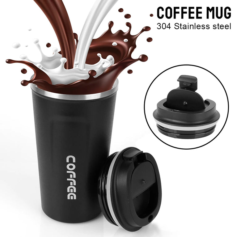 Thermo Cafe Double Stainless Steel Coffee Mug Leak-Proof Travel Cup 380/510ML