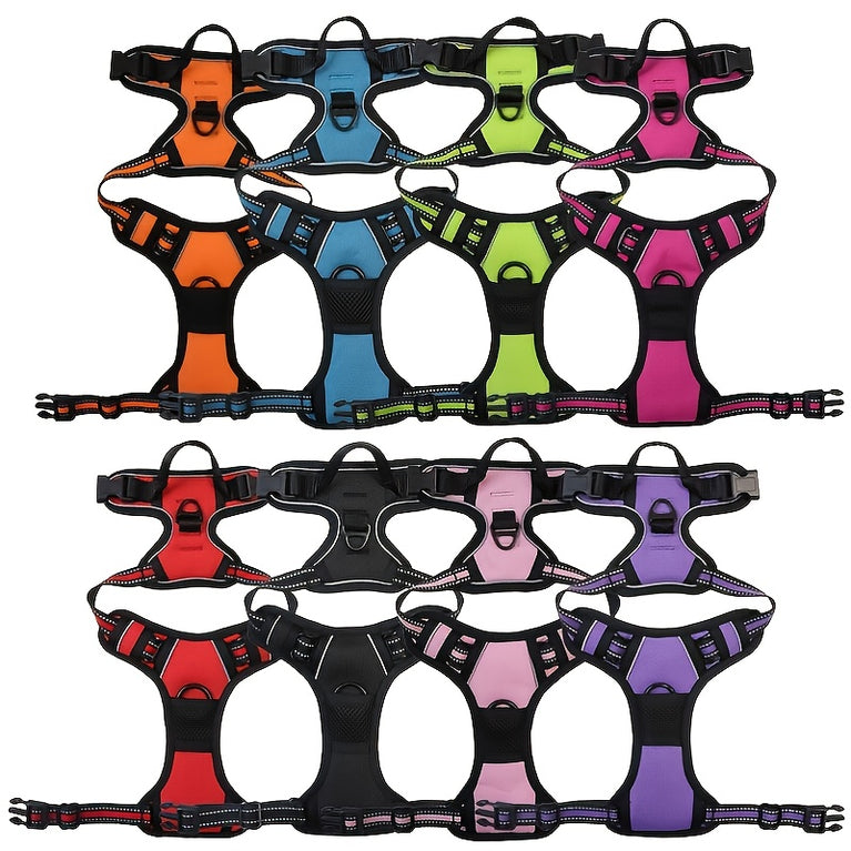 Adjustable Reflective Dog Harness Vest For Small Medium Large Dogs Outdoor Walking