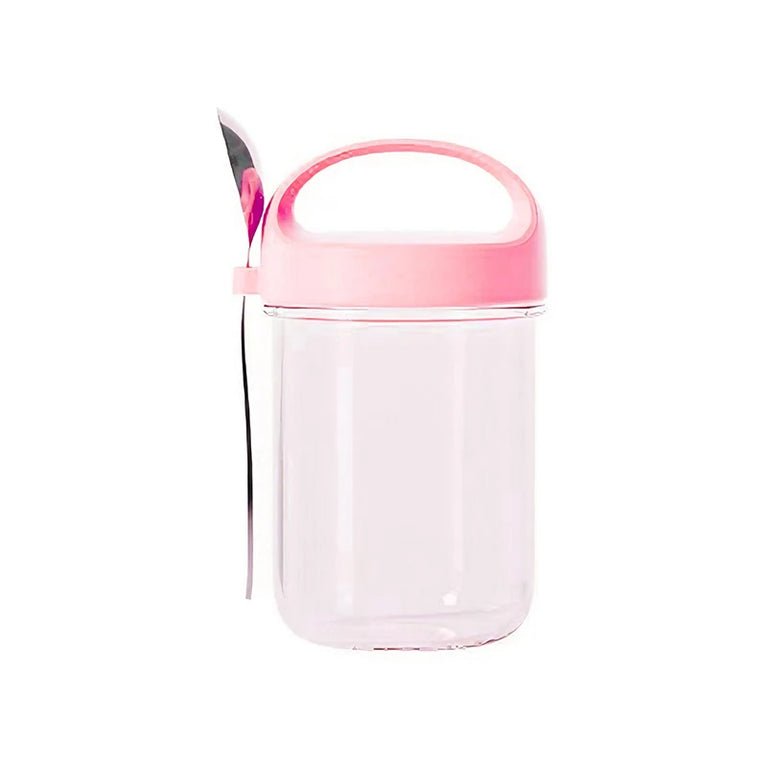 Glass Yogurt Breakfast Cup With Lid Spoon Overnight Oats Container Jar