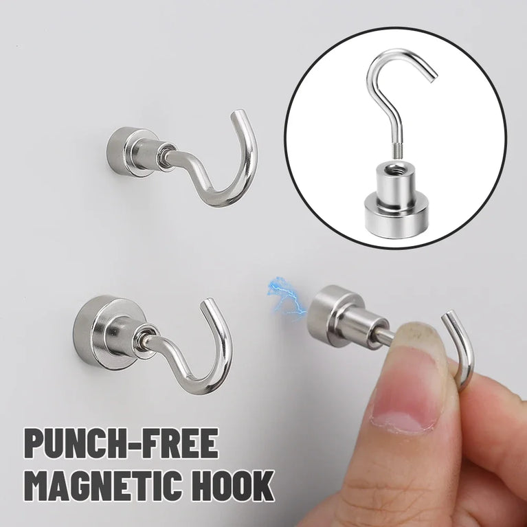 20/1PCS Metal Strong Magnetic Hook Wall-mounted Heavy-duty Magnetic Hook Key Hanger Home Kitchen Bathroom Accessories Magnet