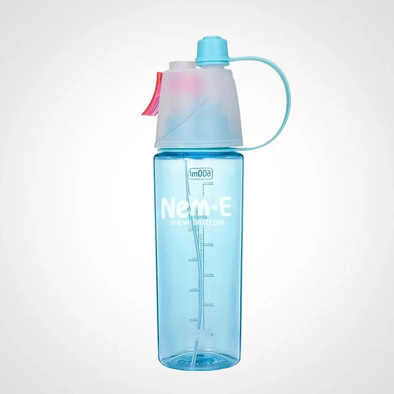 600ML Sports Spray Water Bottle Mist Cooling Gym Hiking Bottle