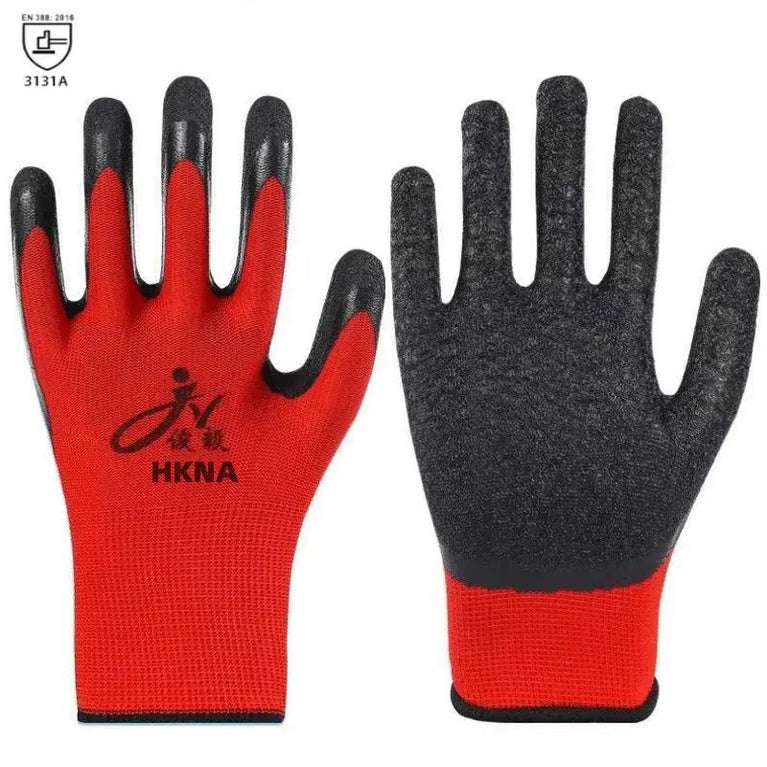 Crinkle Latex Coated Work Gloves Lightweight Grip Gardening Protection