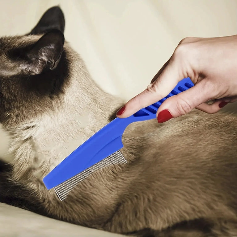 6PCS Flea Metal Lice Cat Dog Deshedding Grooming Comb Kit Tool Set